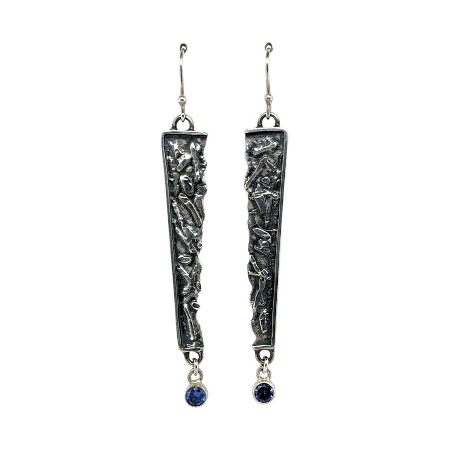 Earrings - Tanzanite with Fused Silver