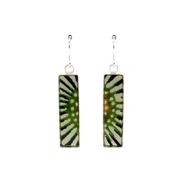 Earrings - Thin Bezel Rectangle Drop