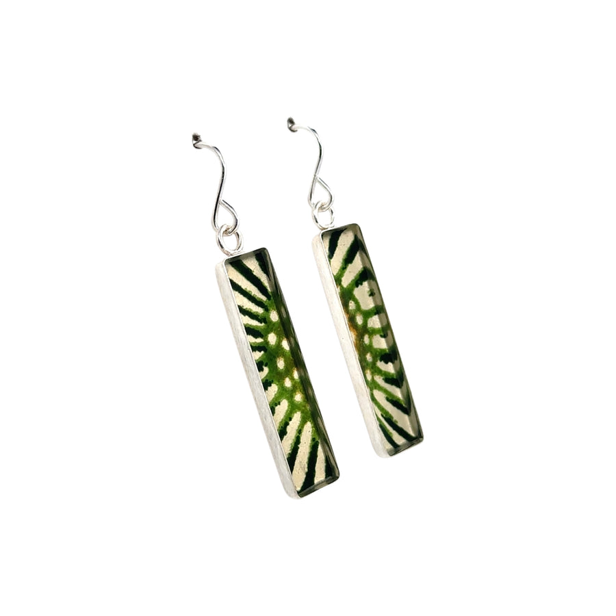 Earrings - Thin Bezel Rectangle Drop