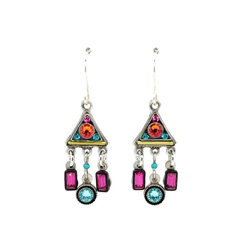 Earrings - Architectural Triangle Drop Multicolor