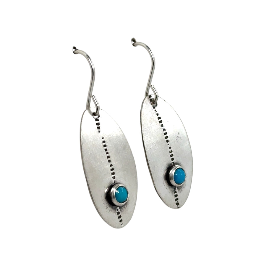 Earrings - Silver Shields with Turquoise