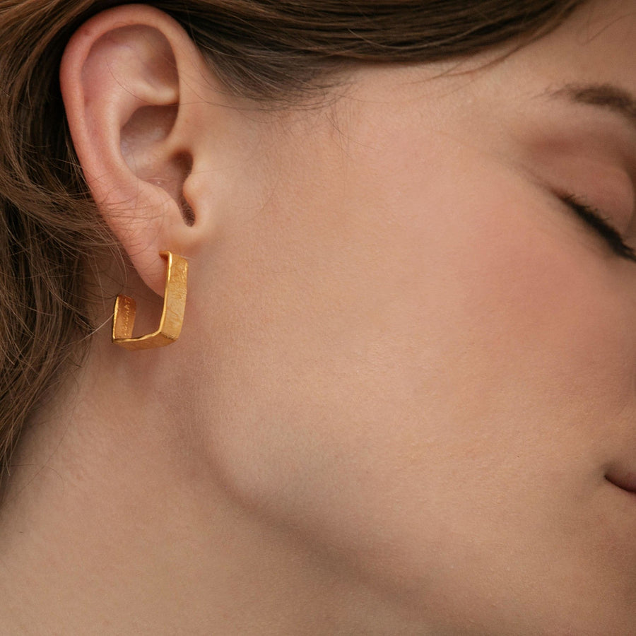 Lignis in Gold - Earrings - Wide - Medium