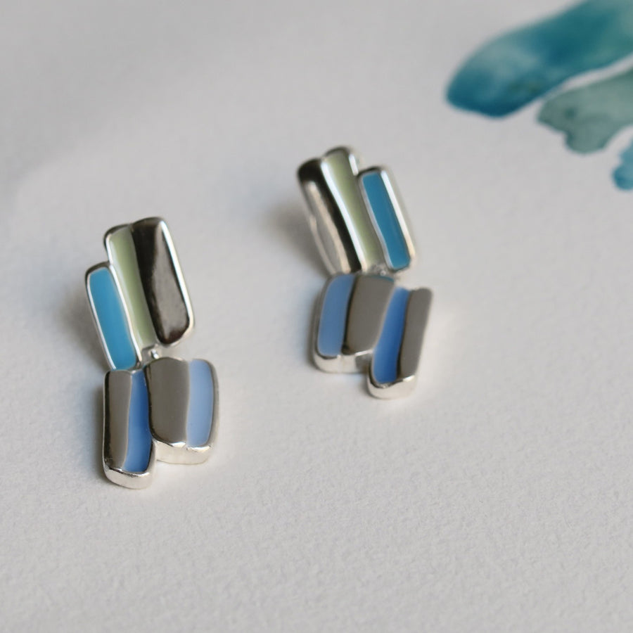 Palette in Silver - Earrings - Medium