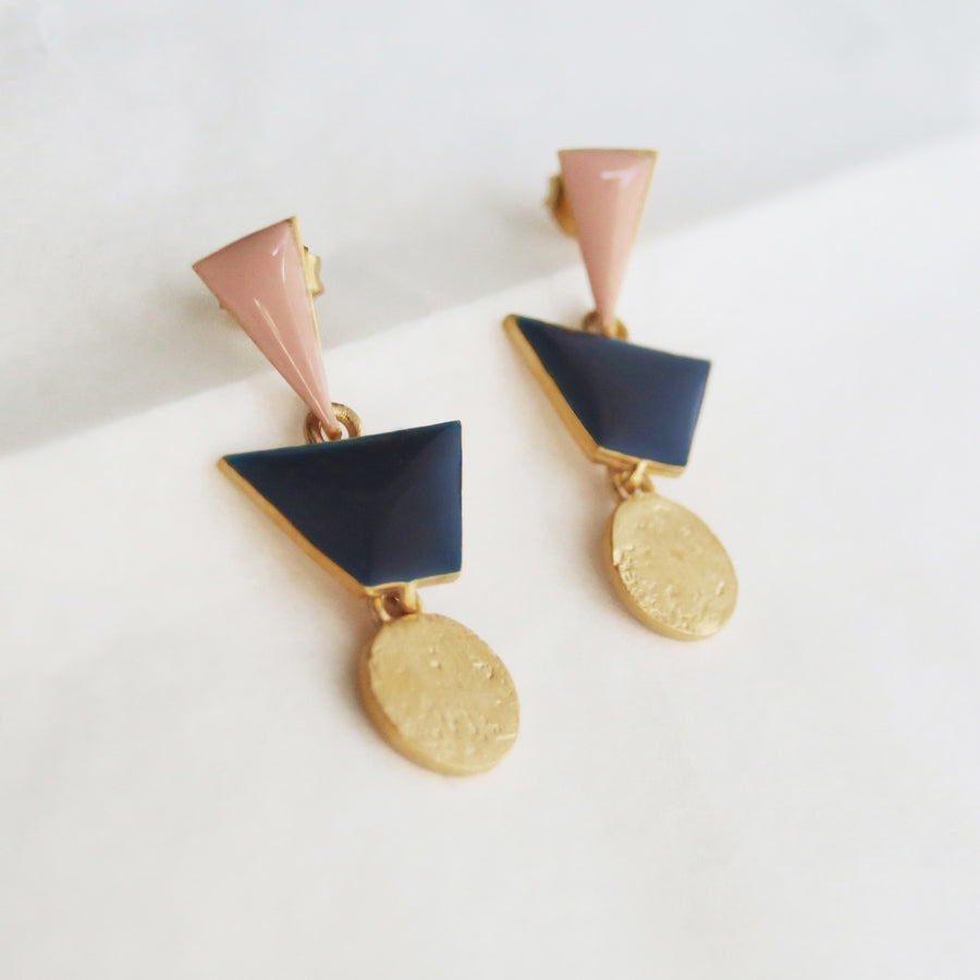 Somni - Earrings - Pink and Blue - Short