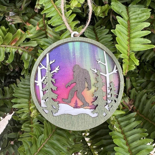 Northern Lights Bigfoot Ornament
