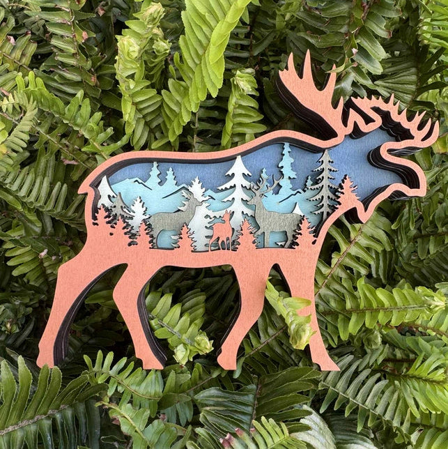 Blue Moose Ornament