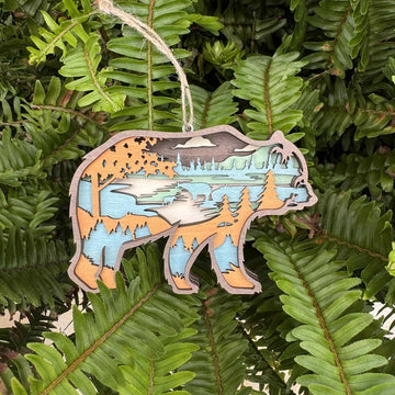 Blue and Brown Bear Ornament