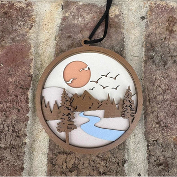 Rustic River Scene Ornament