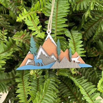 Blue and Brown Mountains Ornament