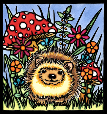 Hedgehog - Original Linocut