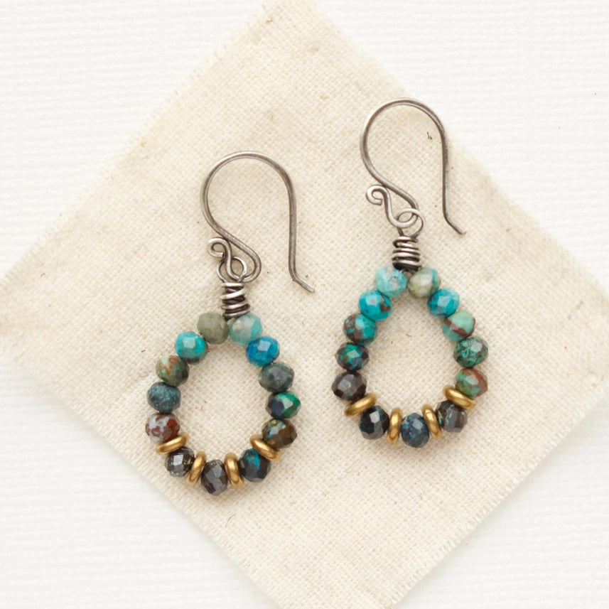 Chrysocolla - Earrings - Hoop