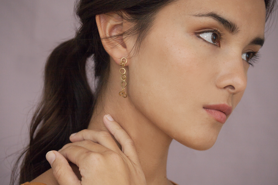 Carla in Gold - Earrings - Long Studs