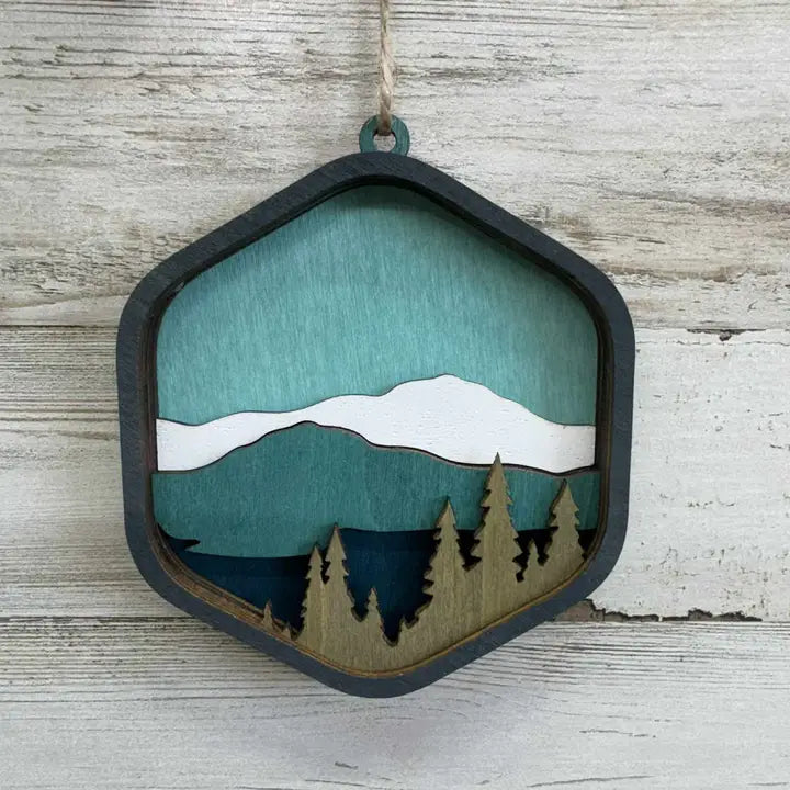 Hexagon Mountains Ornament