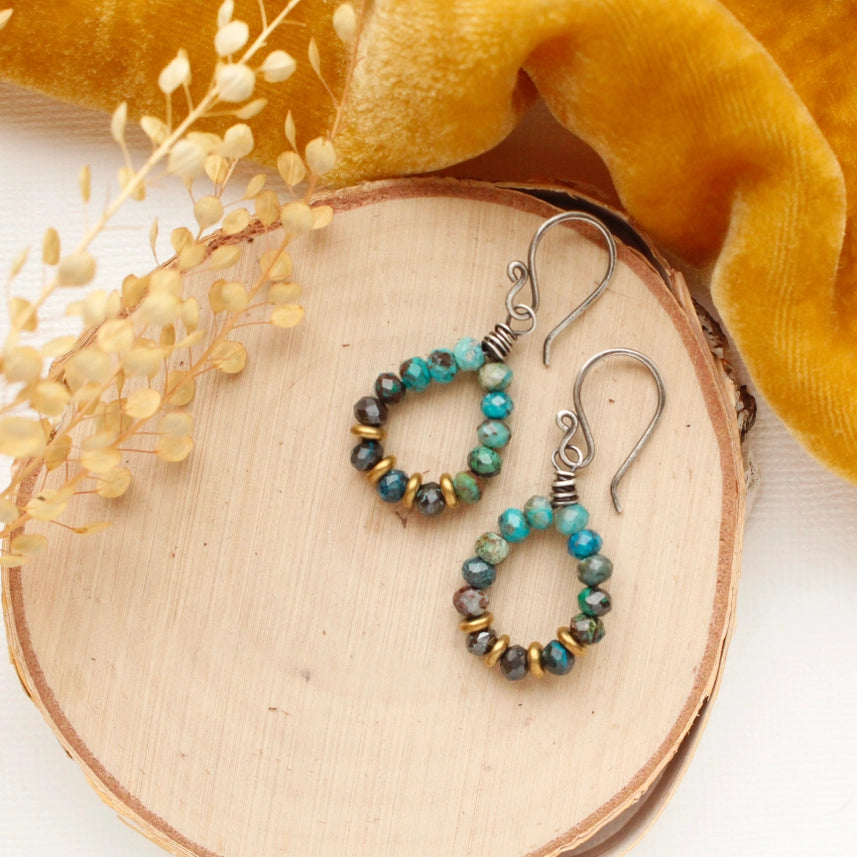 Chrysocolla - Earrings - Hoop