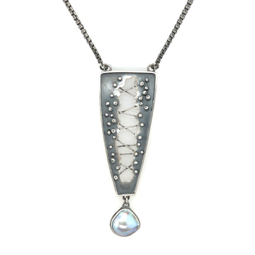 Necklace - Stitched Pendant with Mabe Pearl