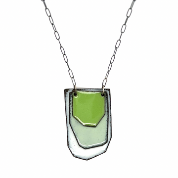 Green Layered Leaves Necklace