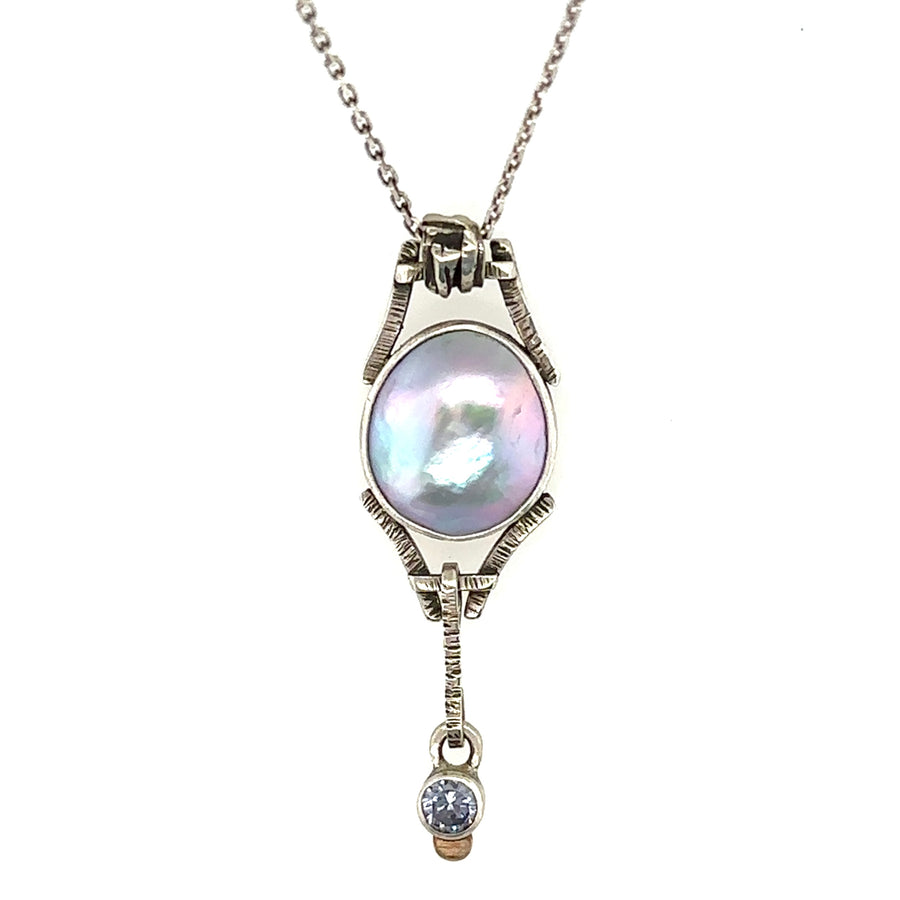 Necklace - Mabe Pearl and Tanzanite