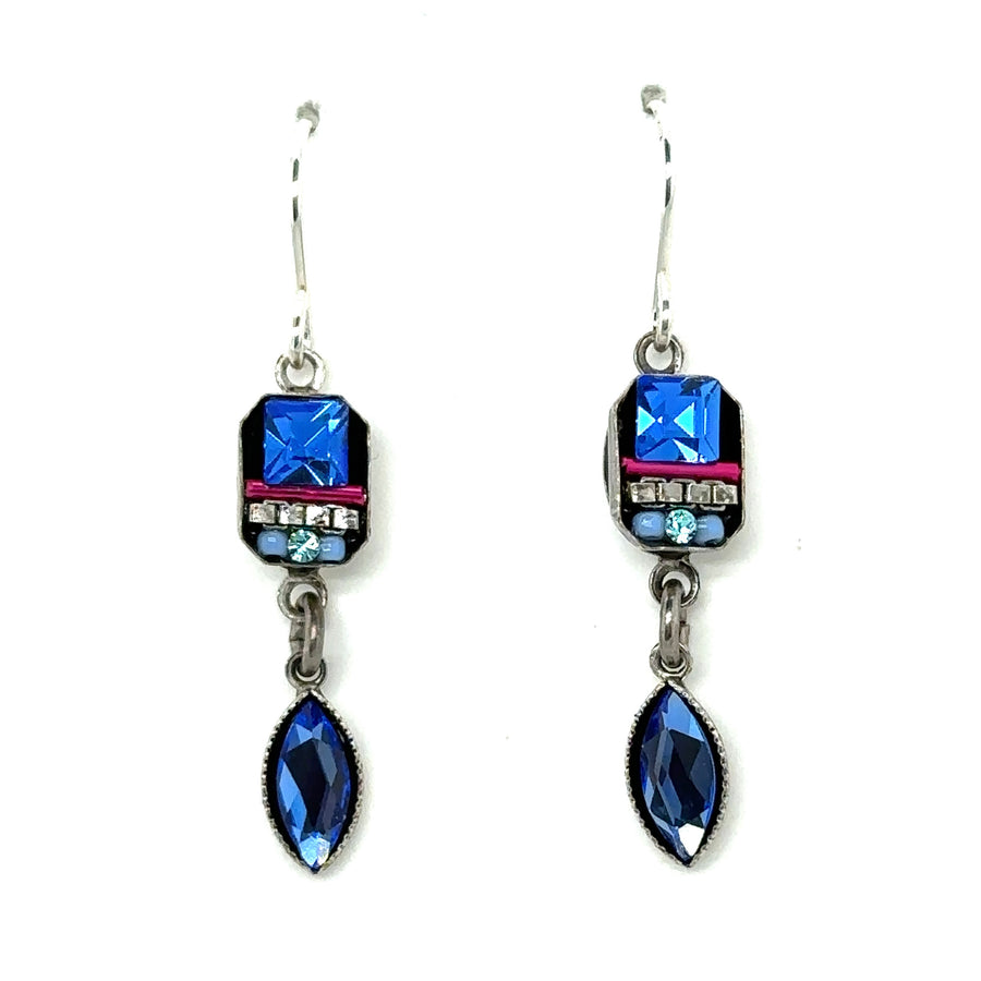 Earrings - Milano Two Tier Sapphire