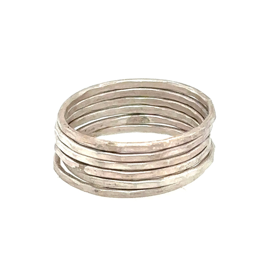 Silver Stacking Rings - Set of 6
