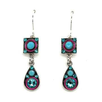 Earrings - Petite Two Tier Turquoise