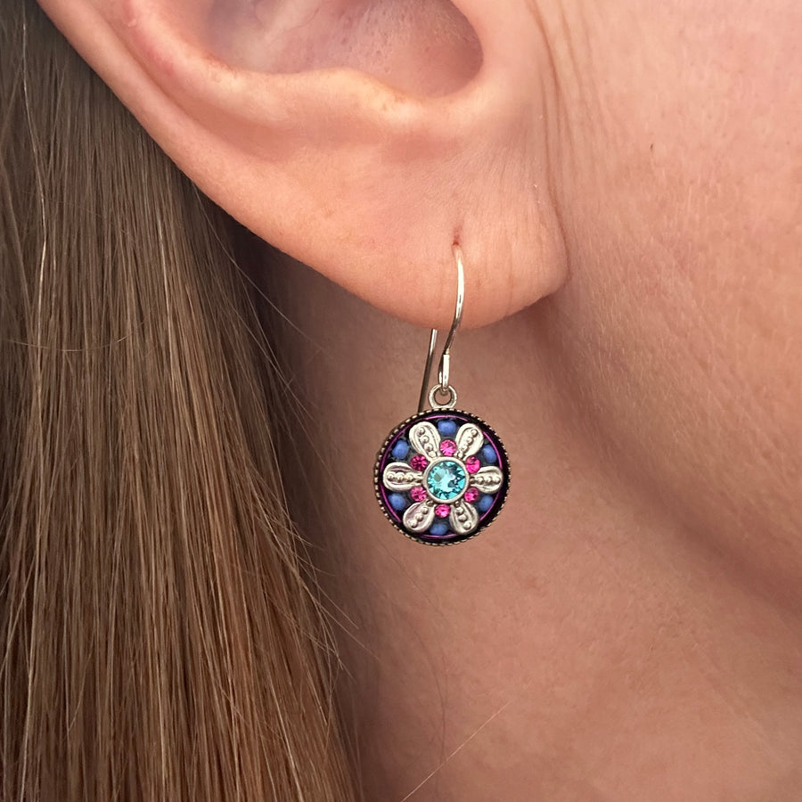 Earrings - Botanical Flower Sapphire