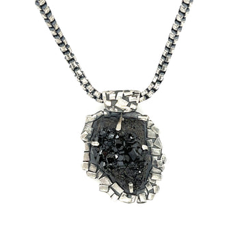 Necklace - Raw Black Garnet