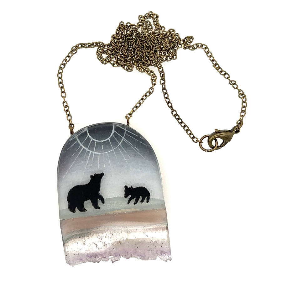 Necklace with Crystal - Bear Rays