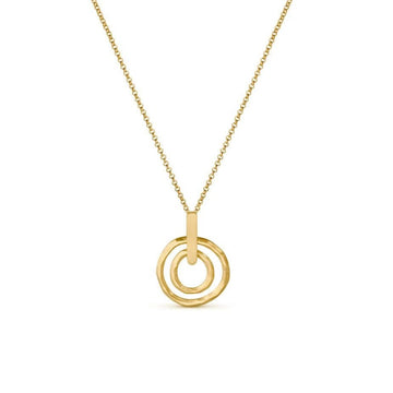 Alena in Gold - Necklace - Small Double Hoop Pendant
