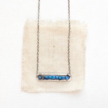 Beaded Bar - Necklace - Lapis