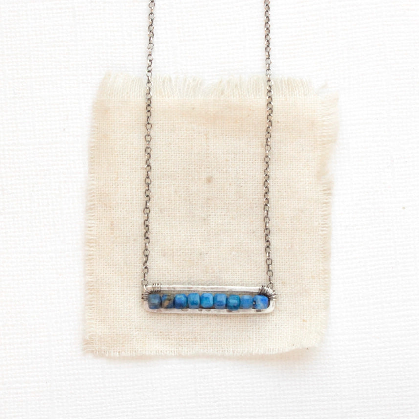 Beaded Bar - Necklace - Lapis