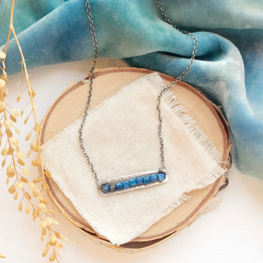 Beaded Bar - Necklace - Lapis