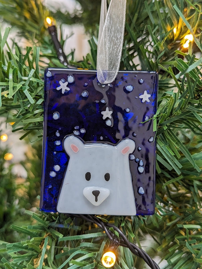Polar Bear Glass Ornament