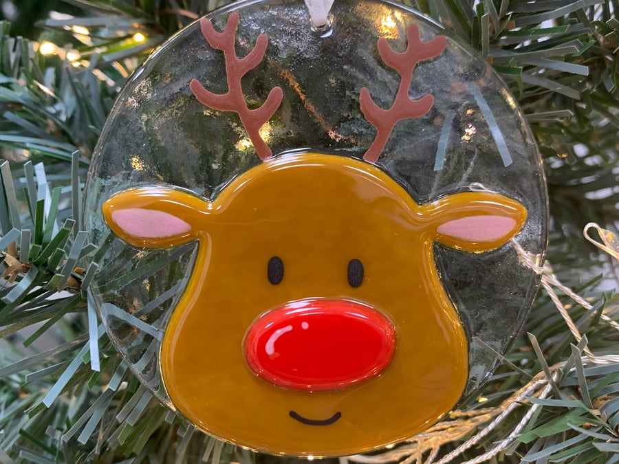 Reindeer Glass Ornament
