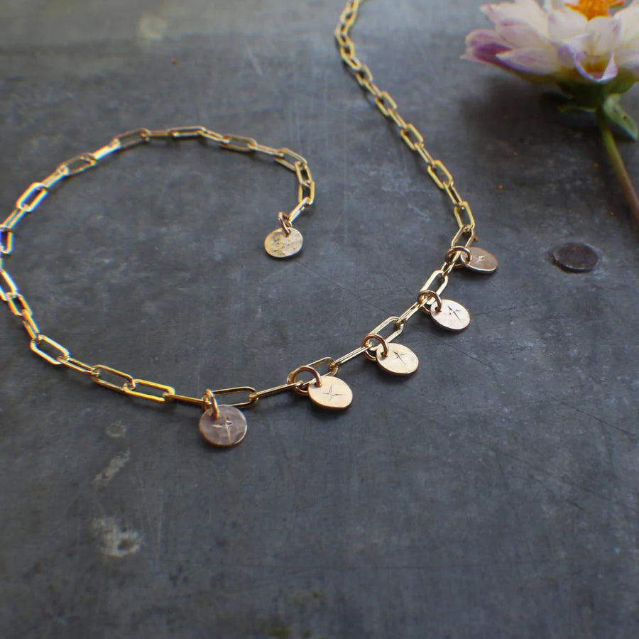 Lumiere Coin Paperclip Chain Necklace