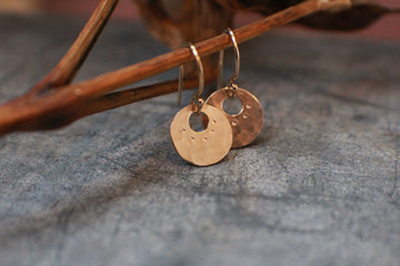 Gold Tiny Coin Earrings