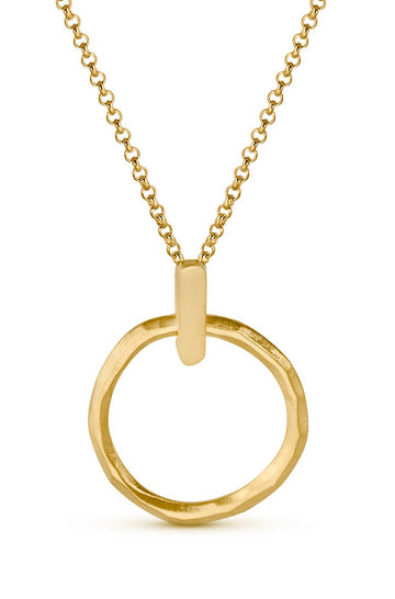 Alena in Gold - Necklace - Small Hoop Pendant