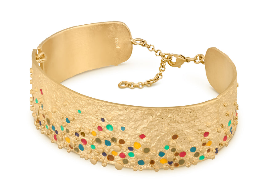 Puntillista in Gold - Cuff Bracelet
