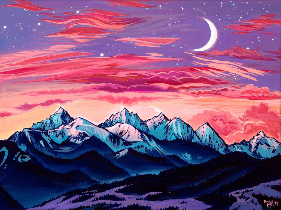 Spanish Peaks Sunset Original Painting