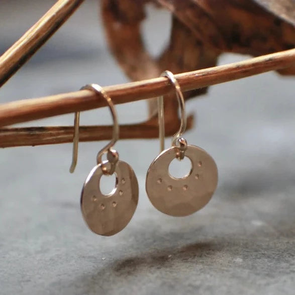 Gold Tiny Coin Earrings