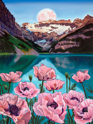 Lake Louise Poppies Original Painting