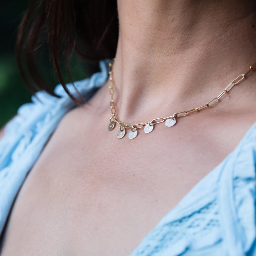 Lumiere Coin Paperclip Chain Necklace