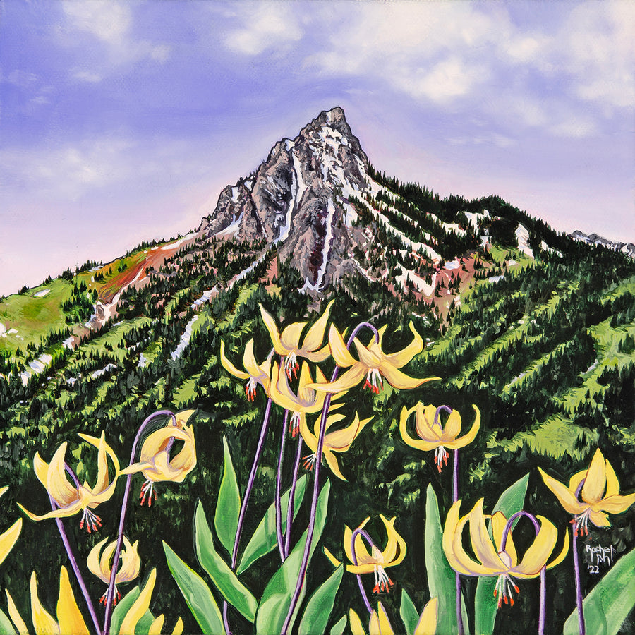Ross Peak Glacier Lilies Original Painting
