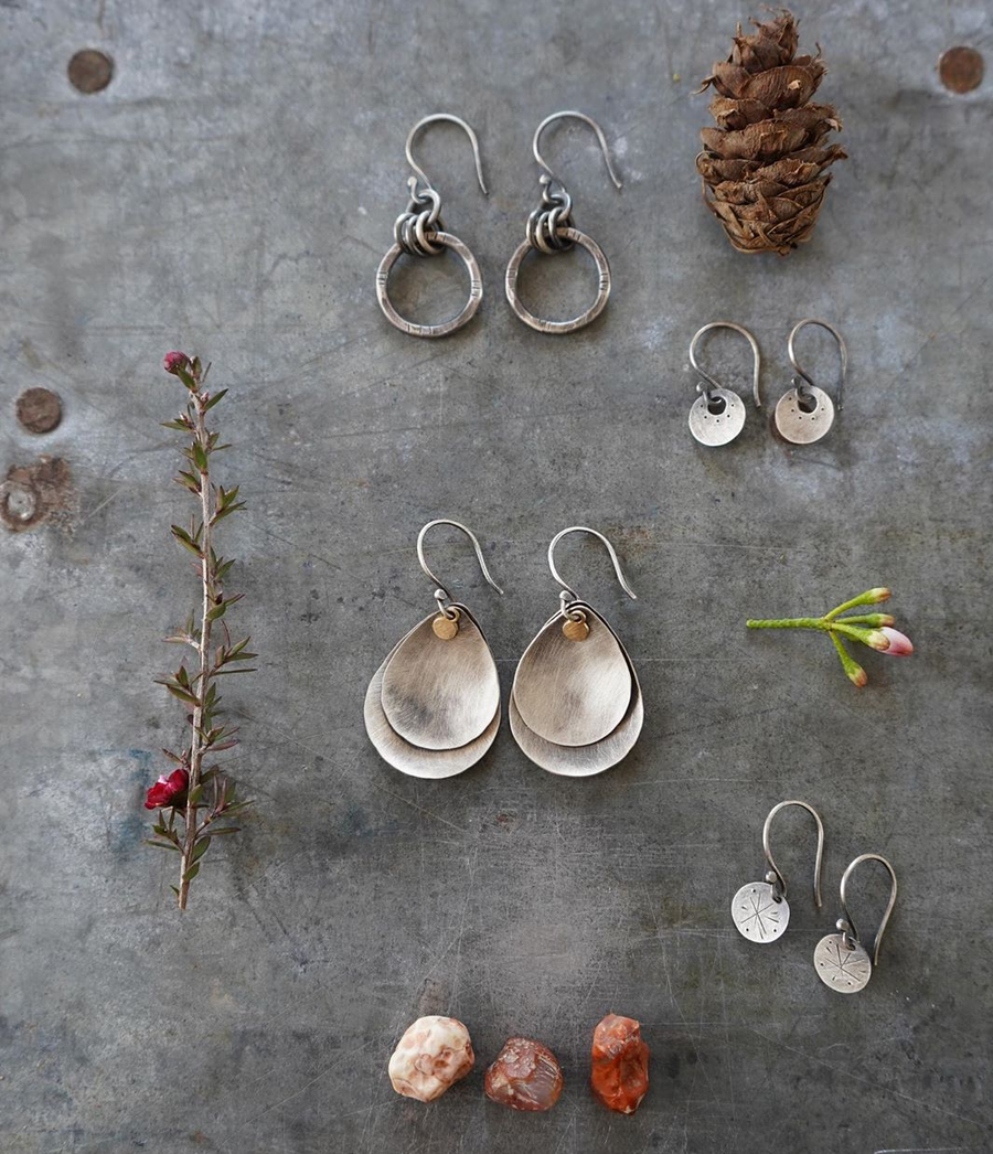 Silver Tiny Coin Earrings