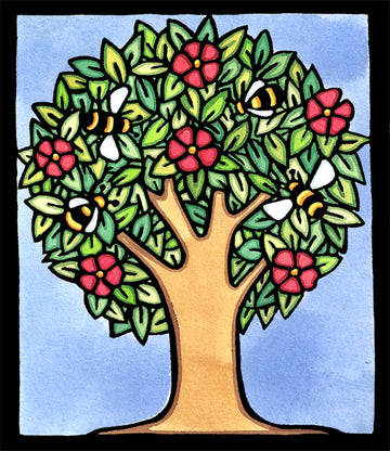 Bee Tree - Original Linocut