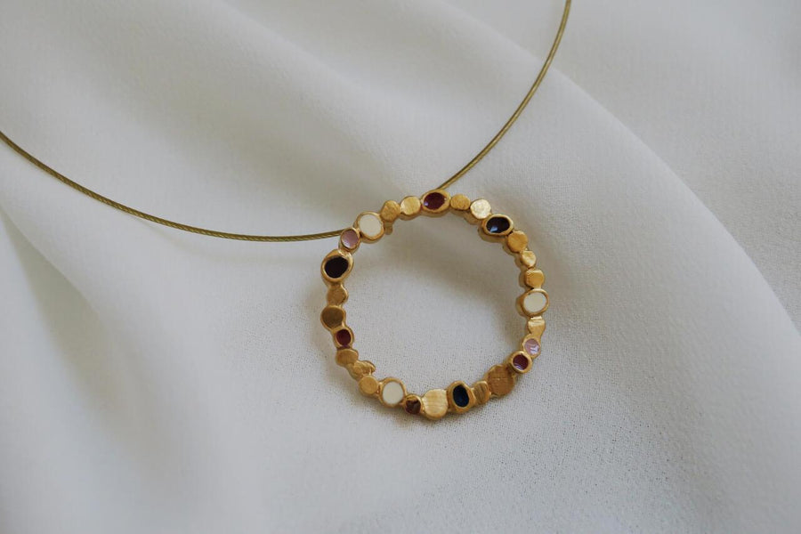 Aura in Gold - Necklace - Large Pendant