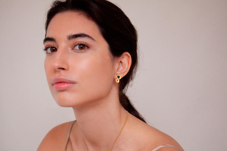 Favorita Colors in Gold - Earrings - Short Studs
