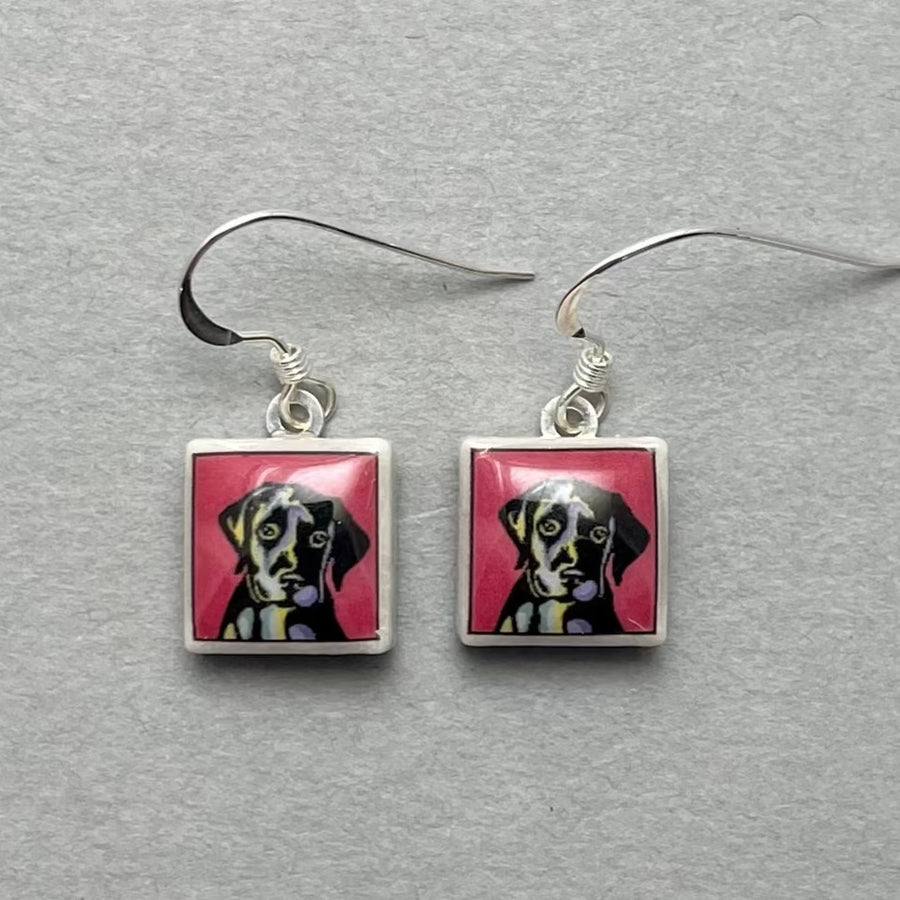 Earrings - Square - Puppy Dog Eyes