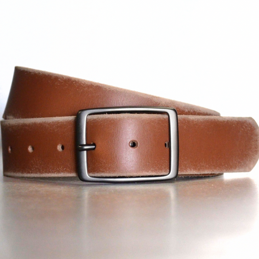 Distressed Brown Leather Belt
