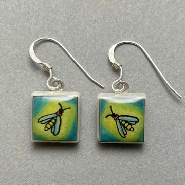 Earrings - Square - Fireflies