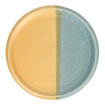 Dessert Plate - Yellow/Light Blue